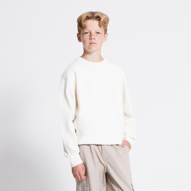 Fine-knit sweater "Ruben star" Off white